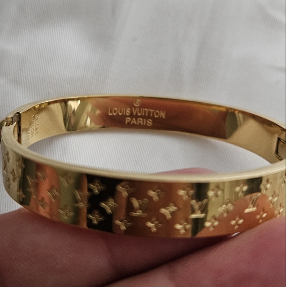 LV GOLD CUFF NANOGRAM BANGLE BRACELET✨️ - Picture 8 of 14
